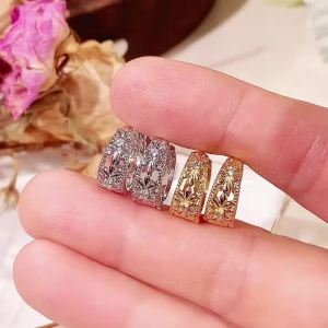 HuitanTrendy Women Hoop Earrings Hollow Out Design Wedding Party Elegant Jewelry Silver Color/Gold Color Inlaid CZ Accessories