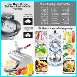 Rannpati Double Blade Ice Crusher for Halo Halo Electric Power Ice Shaver Machine Heavy Duty Ice Smasher 500 Watts