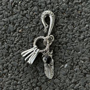 Natural Crystal Keychain High-End Retro Bag Pendant Fashion Metal Waist-Cord Accessory Clothing Matching Trendsetter