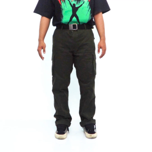 KUZI PROJECT - Celana Cargo Panjang - Rogers - Olive - Cargo Pants - Slim Straight fit