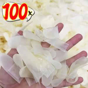 100Pcs Disposable Finger Gloves Latex Rubber Finger Cots Non-slip Anti-static Finger Sleeve Glove Thumb Caps Frosting Fingertip Glove