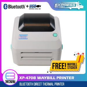 XP-470B Waybill Printer USB/Bluetooth Thermal Printer A6 Size Auto-Peel with 600pcs Waybill Sticker for Labeling Barcode