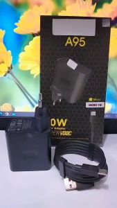 Charger OPP A95 80W Power Adapter Super VOOC Full Black Support Fast Charging