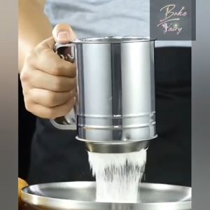 BF Stainless steel flour sieve hand held cup strainer baking cake tool semi-automatic