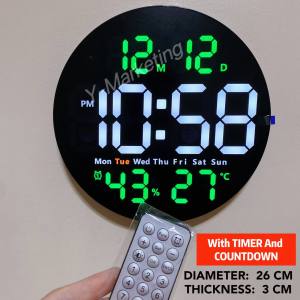(5501) Round Digital Loud Alarm Clock Timer And Countdown With Remote control