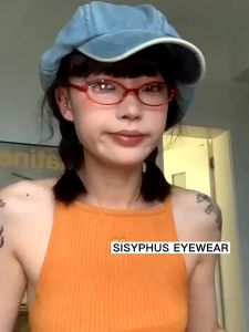 เสริมสวยแว่นตาด้วย Pelindung Mata K/R Y2K สตรีทสหัสวรรษสาวๆ เลนส์ใส ป้องกันแสงสีฟ้า ริ้วรอบขนาดเล็กทรงรี คอมพิวเตอร์กรอบแว่นตา