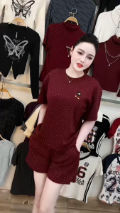 A.M Store Set Bộ Đồ Nữ Đính Đá Blinh Blinh Siêu Hot Hình Thêu Micky Áo Kích Thước S M L XL XXL 3XL