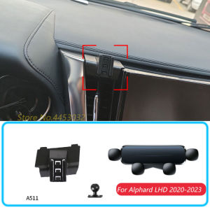 Car Phone Holder For Toyota  Alphard LHD 2020-2023 Gravity Stand Mount Support Horizontal GPS Mobile Bracket Accessories With a