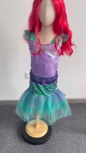 Girls Mermaid Costume Princess Kids Purple Dress Cosplay Children Clothing Fancy Carnival Birthday Party Dresses