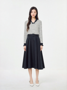 Koradior | Elegant Classic Stripe Layered Spring Dress