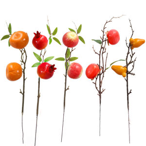 New Year Spring Festival Simulation Fruit Year End Flower Bucket Branch Accessories Simulation Pomegranate Apple Orange Five Bags