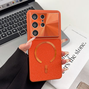 Luxury Aurora Lens For MagSafe Magnetic Phone Case for Samsung S26 S25 S24 S23 S22 Ultra Laser Camera Protective Back Cover