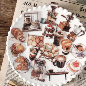 Infeel.me Vintage Coffee Shop Themed Stickers for Scrapbooking And Decoration Basic Pack Cultural Stationery Business Supplies