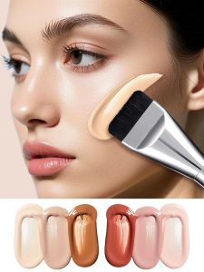 -1/2pcs Flat Head One Line Foundation Makeup Mask Ultra-Thin Flawless Bare Skin Concealer Brush Makeup Tool Brush