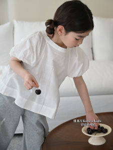 Cute Girl Doll Shirt Short Sleeve Childrens T-shirt Fashionable Kids Clothing Cotton Fabric Summer round Neck Basic Packaged