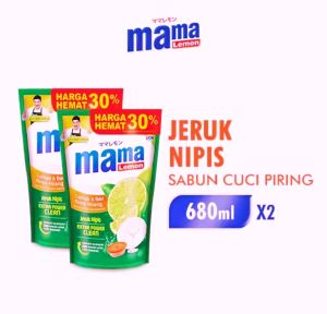 Mama lemon 680 ml isi 2 pcs Cairan Pencuci Piring promo