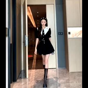 🔥[D051] Chân váy XÒE PHỐI NÚT màu trơn vải mịn dáng ngắn hàng Quảng Châu cực HOT - kholenqc