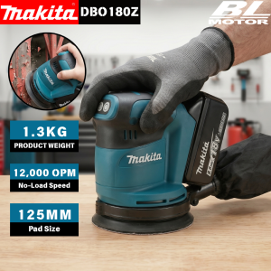 Makita | Makita DBO180Z 18V Cordless Random Sander 125mm 3 Speed 7000-11000OPM with Pad Brake for Furniture Sanding