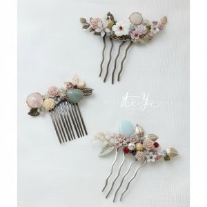Classical New Chinese Style Hair Comb Crystal Flower Hairpin Stone Embellishment Hair Accessory Original Design Bonnet