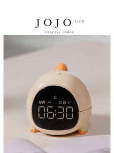 JOJOS L. PD Cartoon Dinosaur Alarm Clock Silent Learning Clock Rechargeable Small Alarm Clock Cute Plastic Home Decor