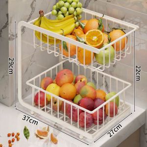 WUBUWEI | Vintage Multi-tier Kitchen Living Room Fruit Snack Storage Shelf