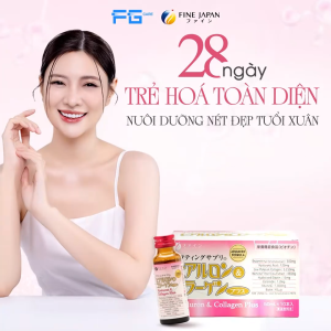 Collagen nước FINE JAPAN Nhật Bản Đẹp Da Dưỡng Ẩm - Fine Japan Hyaluron & Collagen Plus (Hộp 10 Chai x 50ml)