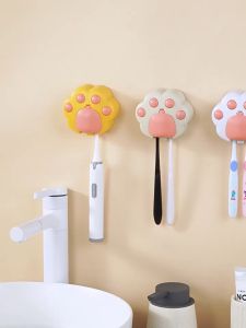 Cute cat Toothbrush holder Dust-free Innovative Essential For Home Dustproof Toothbrush Holder Stylish Design Feature Wall-mounted
