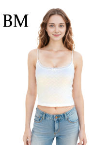 Pure Cotton Lace Layering Heart White Strap Womens Inner Sweet Desire Style Slim Fit Versatile Beautiful Vest Top Summer