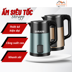 Ấm Đun Nước Siêu Tốc SHRAPP Công Suất 1500W Cao Cấp Tự Động Ngắt Ấm Siêu Tốc Dung Tích 2.5L Lõi Inox 304 Vỏ Chống Bỏng An Toàn Tiện Lợi