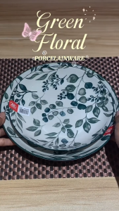 Green Floral Design Porcelain Dinnerware Plate / Bowl (GF) Smart Kitchen Ph