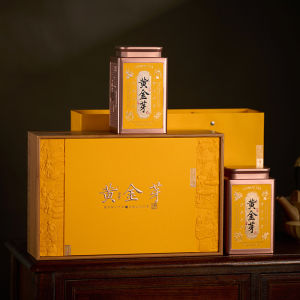 2025 New High-End Gold Bud Tea Leaf Empty Gift Box Three Ounce White Tea Green Tea Packaging Box Chinese Style Specialty Paper