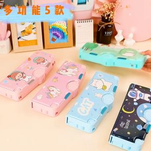 Cute Cartoon Pencil Case Magnet - Magnetic Pencil Box Stationery Storage Bag Unicorn Dinosaur Kotak Pensil Pensel Magnet