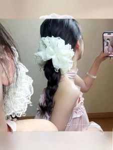 ยางรัดผมลูกไม้ขนาดใหญ่สำหรับผู้หญิง ยางรัดผมทรงหางม้าต่ำ รูปทรงลูกบอล รุ่นใหม่ปี 2025 ชุดเครื่องประดับผมแบบยูนิเซ็กซ์