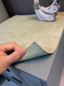 Premium Leather Table Mat Fabric Pattern Office Desk Cloth Hotel Restaurant Dining Pad Desktop Protection Simple Modern Style PVC