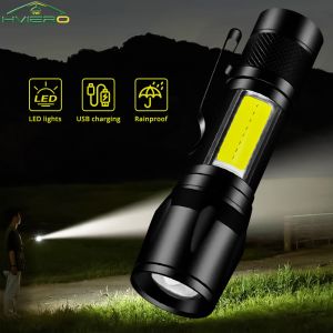 Flashlight Battery Charge Mini Led 5W Focus Adjustable Side Lamp Convenient Waterproof T6 Light Ultra Bright For Camping Hiking