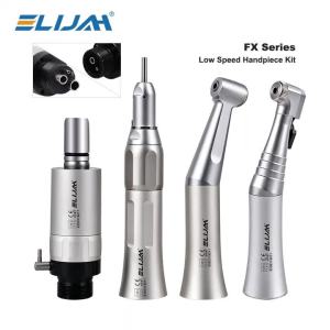Dental FX Series Low Speed Handpiece 2/4 Holes 1:1 Contra Angle Straight External Water Push Button Air Motor Dentistry Tools