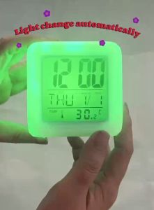 Square Digital Alarm Clock LED Color Change Digital Alam Clock