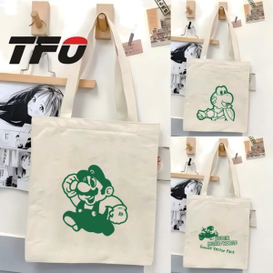 TFO Super Mario Bros. by Nintendo Character Canvas Tote Bag Versatile Ideal College School Tote Bag