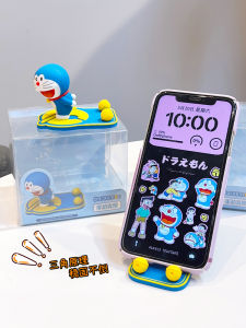 Cute Doraemon Lazy Cat Mobile Phone Stand 2025 New Desktop Support Cartoon Bells Cat Miniature Ornaments Universal Car Dashboard