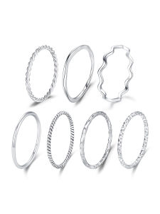 S925 Sterling Silver Classic Plain Ring for Women Smooth Surface Fashionable Minimalist Ring Stackable Ring Jewelry Accessory