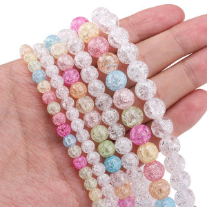 Crystal Glass Burst Bead Necklace Accessories Round Glass Crystal Color DIY Craft Handmade Bracelet Necklace Accessories