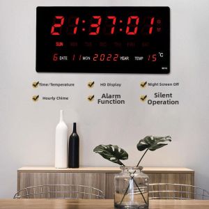 Wall Hanging Digital Clock with Perpetual Calendar and Nightlight