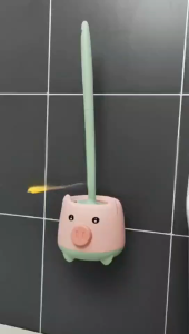 Cute piglet toilet brush Household wall hanging no dead corner cleaning brush set toilet brush cleaning magic