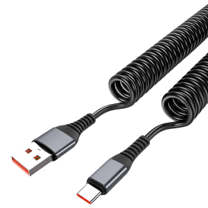 Cáp Sạc Nhanh NNBILI 1/2 Pack 66W Cho Ô Tô Dây Dữ Liệu Lò Xo Sạc Nhanh 6A USB A Sang Type C Dành Cho Huawei Xiaomi Samsung Dây Sạc Ngắn TPE/TPU