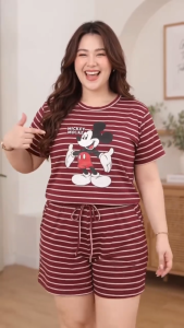 POLKA MICKEY TERNO WITH SIDE POCKET COTTON SPANDEX FIT MEDIUM UP TO XL