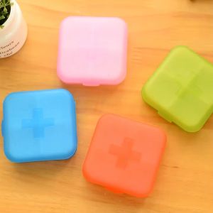 Suomi Portable 4 Slots Medicine Box Mini Storage Box Colourful Family First Aid Drug Box Organiser