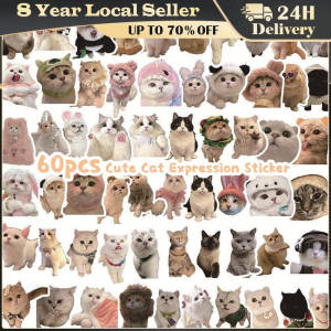 60pcs Funny Cats Meme Graffiti Stickers DIY Scrapbook Notebook Laptop Luggage Cute Animal Decals Sticker for Toys Gift