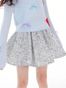 LOVESASAKIDS | Premium Shimmering Wave Pattern A-Line Skirt