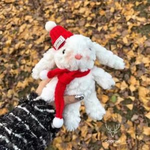 Best-selling plush soft and cute keychain pendant the same style of cute rabbit plush doll hanging cartoon doll rainbow as on Xiaohongshu