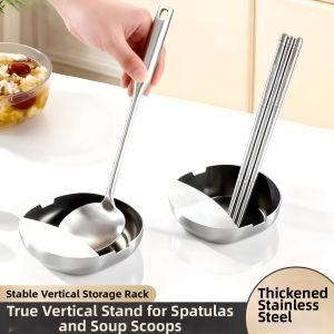 ASCOR | Thick Stainless Steel Spoon Rack Standable Kitchen Organizer